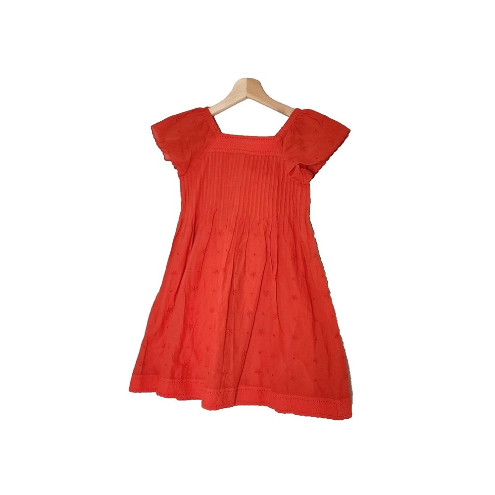 CrewCuts‎ Girls Eyelet Coral Flutter Sleeve Tunic Dress NWT 100% Cotton